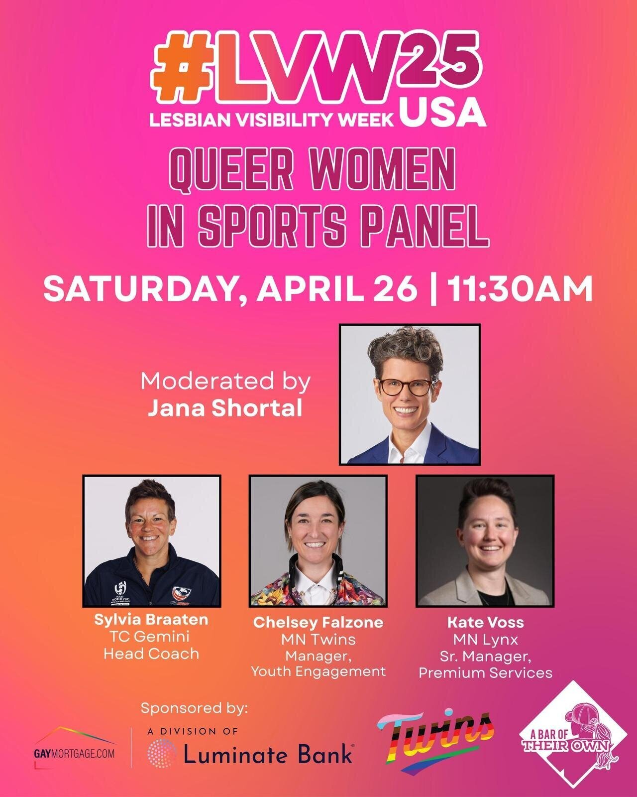 Poster for Queer Women in Sports panel at A Bar of Their Own