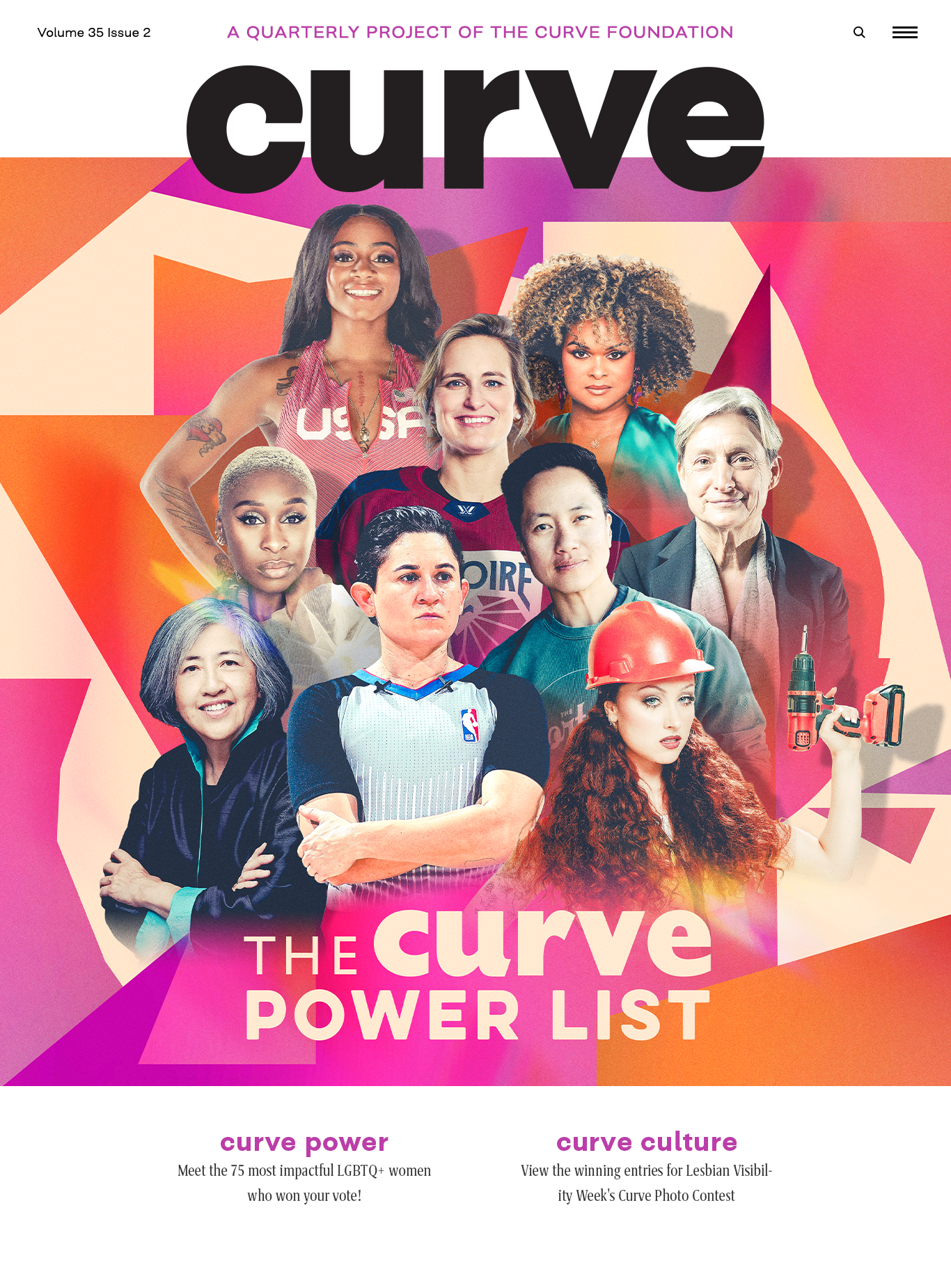 Colorful cover of Curve's new issue featuring people from the Curve Power List 2025