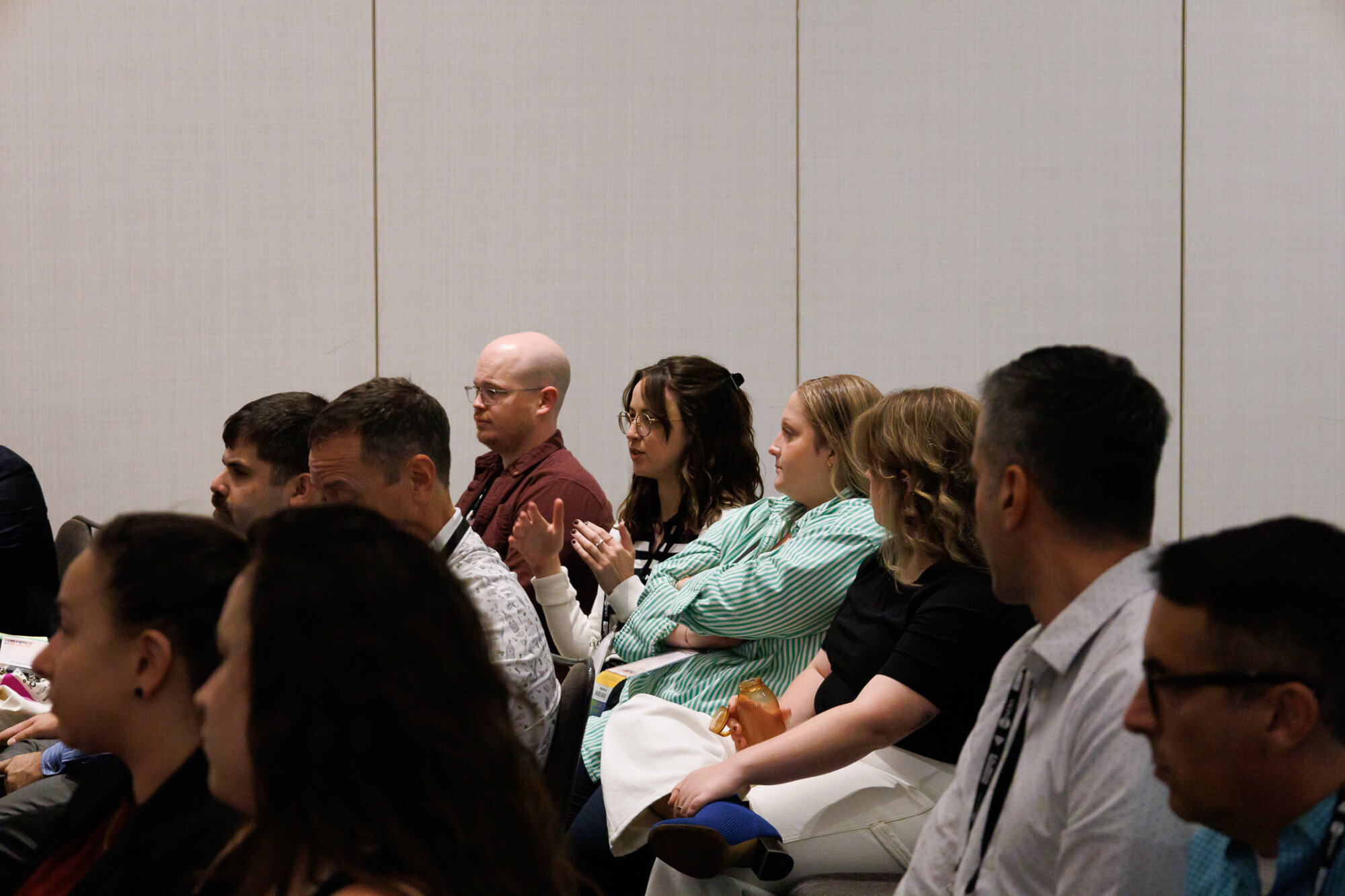 Fellows Hadley Green and Mary Frances McGowan attend Taylor Bruck's panel.