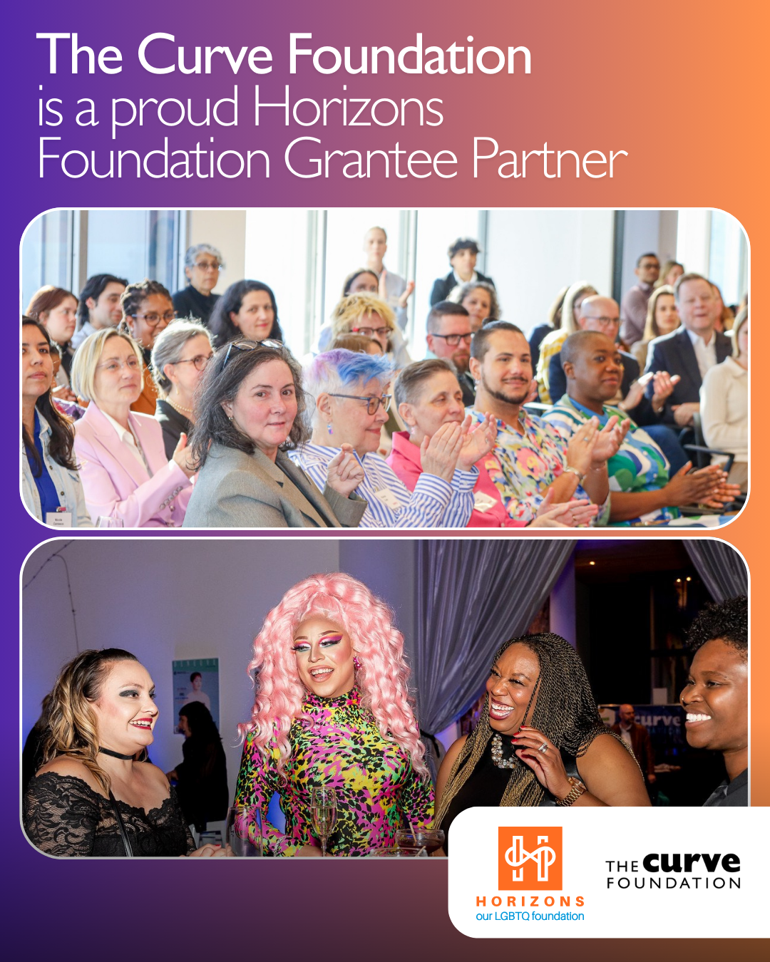 Graphic announcing The Curve Foundation as a proud Horizons Foundation Grantee Partner
