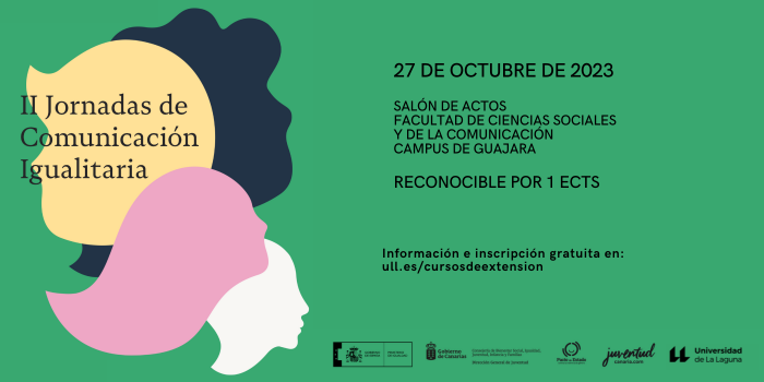 Cartel de presentaci&oacute;n con fondo verde, siluetas de perfiles humanos y los datos de la convocatoria