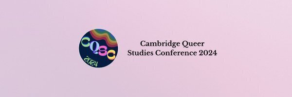 Cabecera del Cambridge Queer Studies Conference 2024, con el logo del evento, en el que se ven la siglas CQSC acompa&ntilde;adas por los colores del arcoiris.