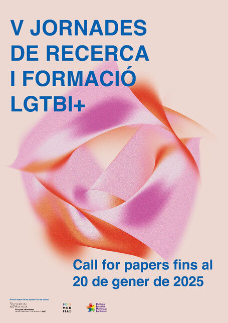Cartel de las V Jornades de recerca i formaci&oacute; LGTBI+ organizadas por Polymorfia. Call for papers fins al 20 de gener de 2025.
