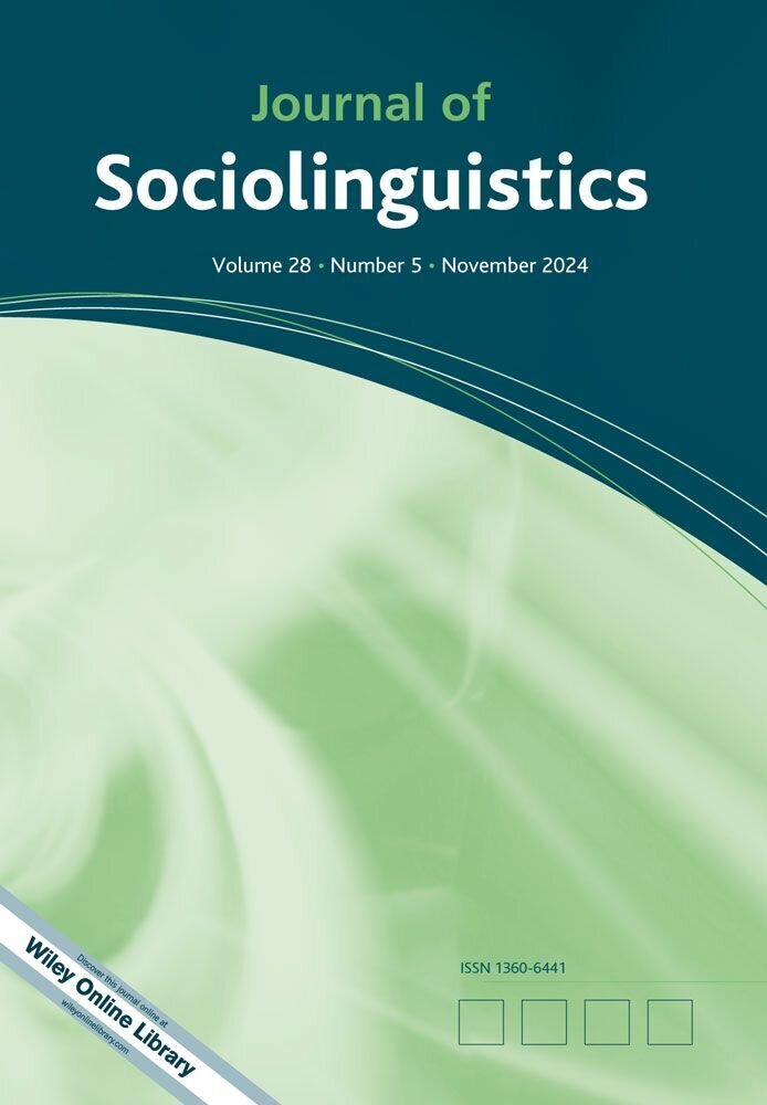 Cubierta de la revista Journal of Sociolinguistics, Volumen 28, Número 5. Noviembre de 2024.