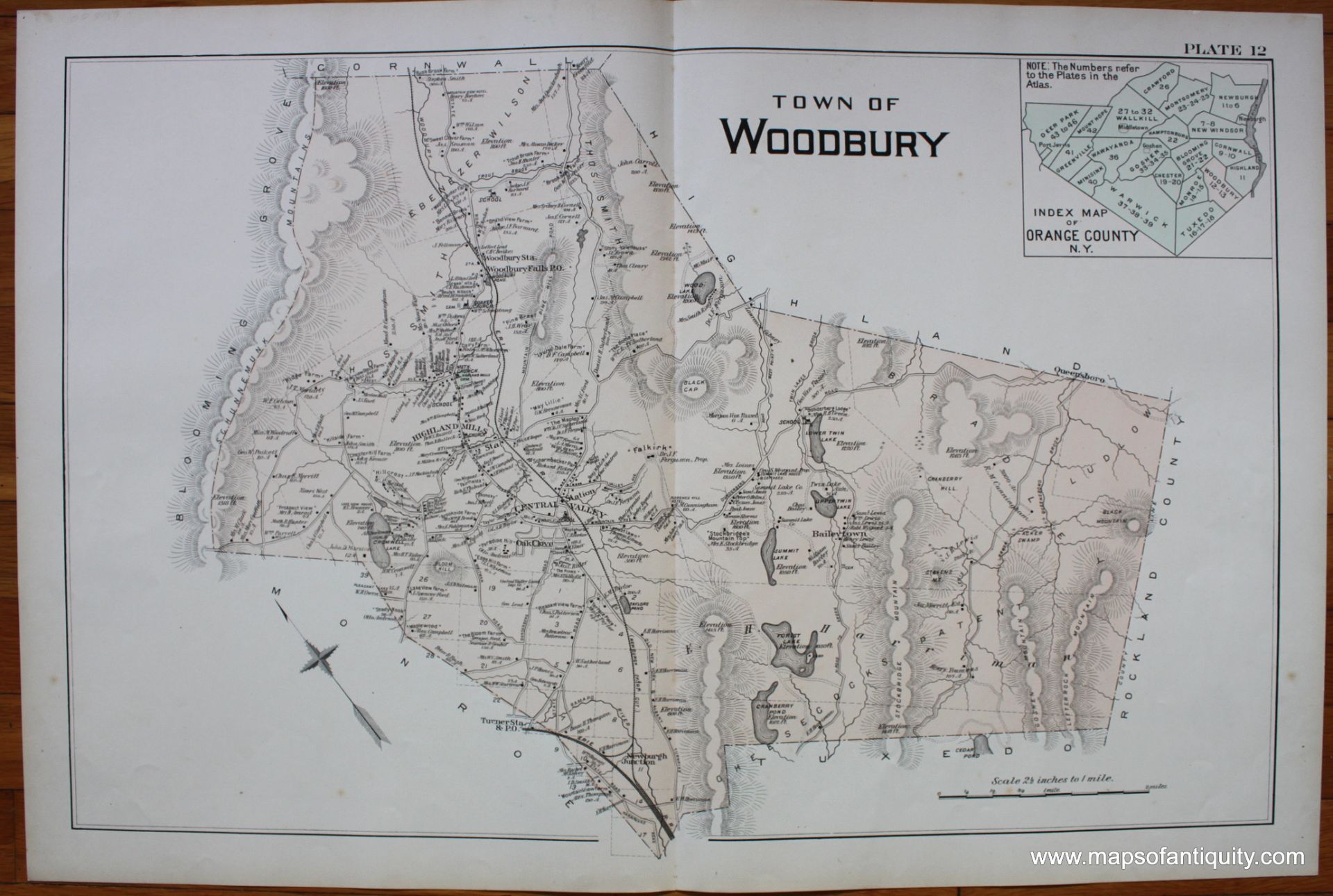 Antique Map of Woodbury NY