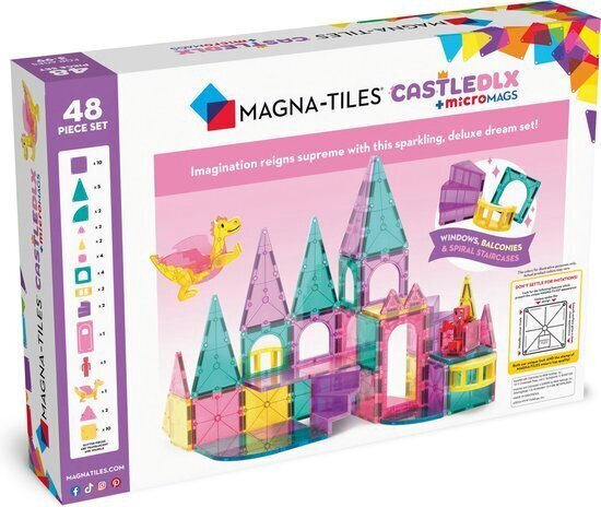 Magna-Tiles Castle DLX doos pink pastel kleur