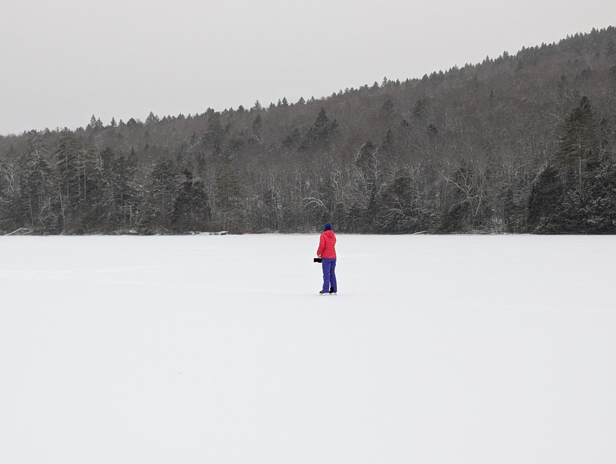Ice skater on Knights Pond