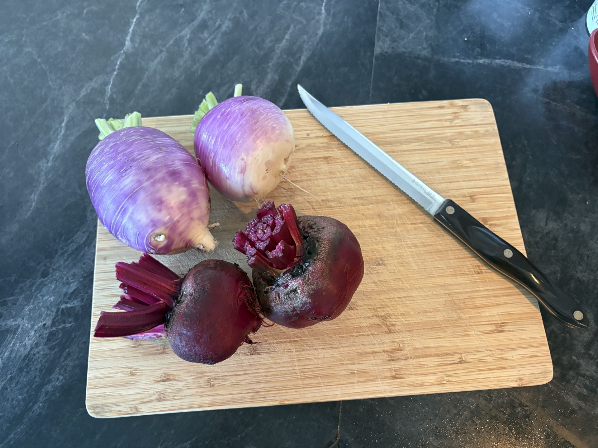 Summer turnips and beets from the greenhouse