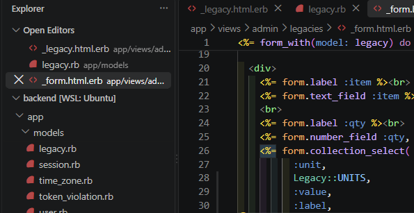 screenshot of darkmode ruby on rails code.