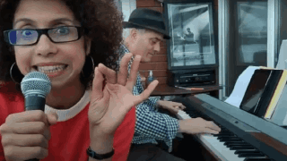 Mama and Tom at the piano