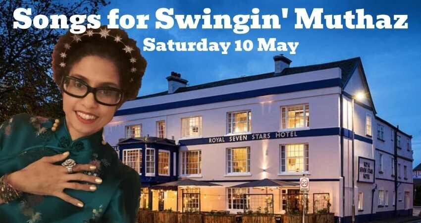 Mama in front of pub pic