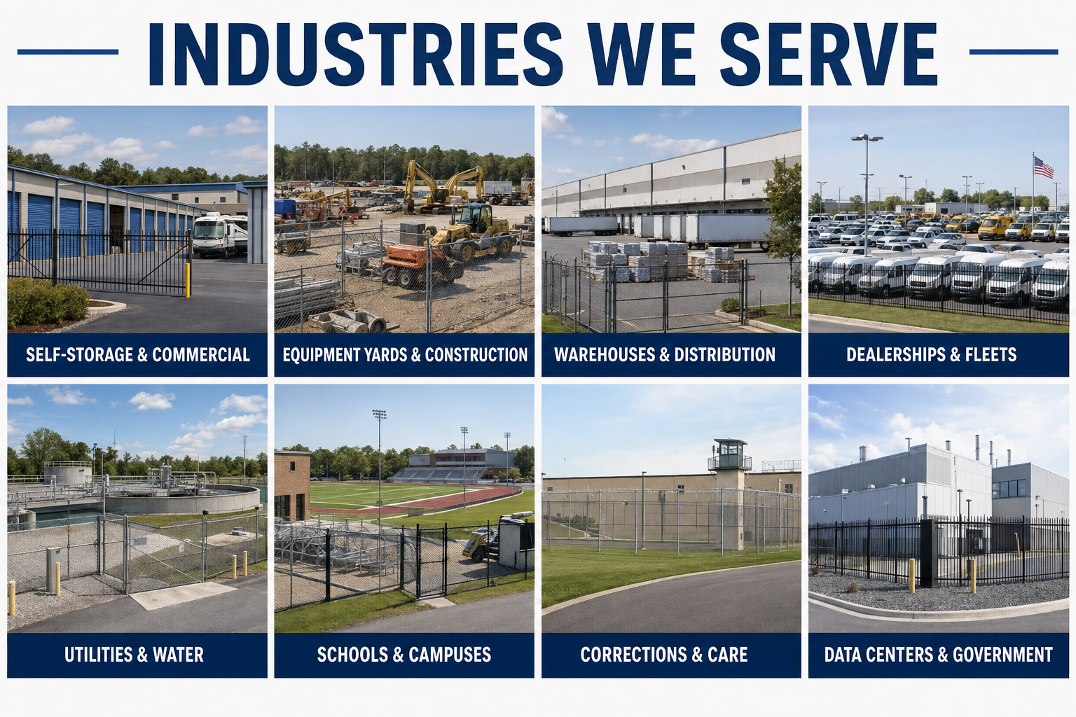 Fiber SenSys applications across commercial, industrial, education, healthcare and critical infrastructure sites