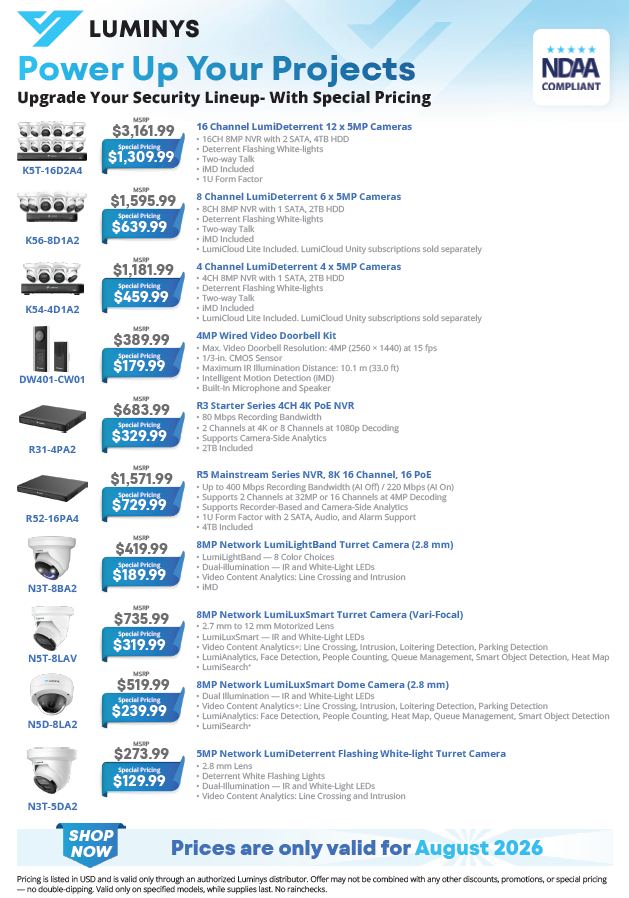 Luminys August Specials