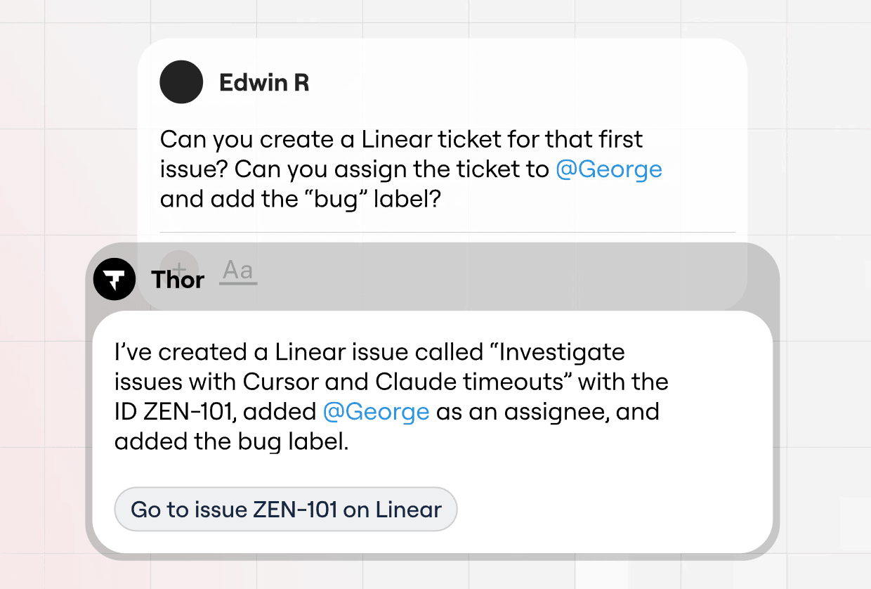 Thor produces action items based on Zoom and Google Meet transcripts