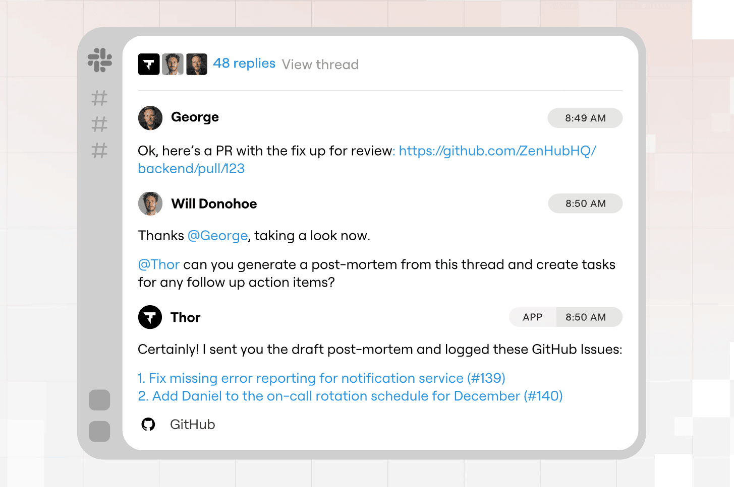 Thor creates issues/tasks based on Slack threads