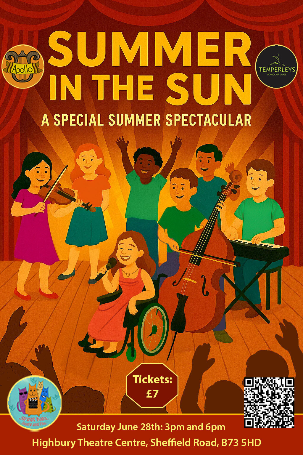 Flyer for Summer in the Sun - A Special Summer Spectacular at Highbury Theatre on Saturday 28th June