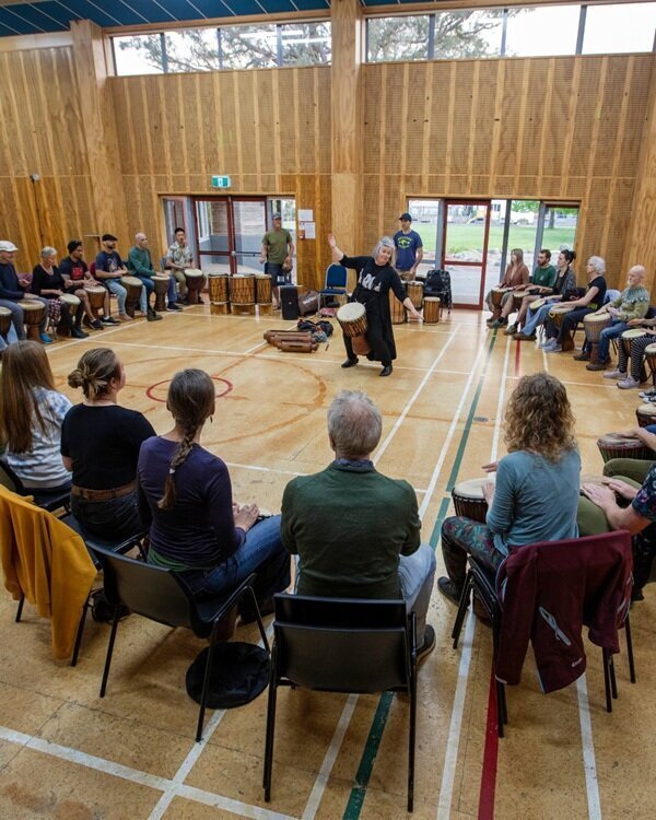 Group photo of African Drumming