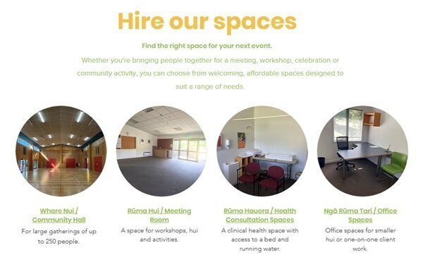 Image from the VCC Website of the hireable spaces