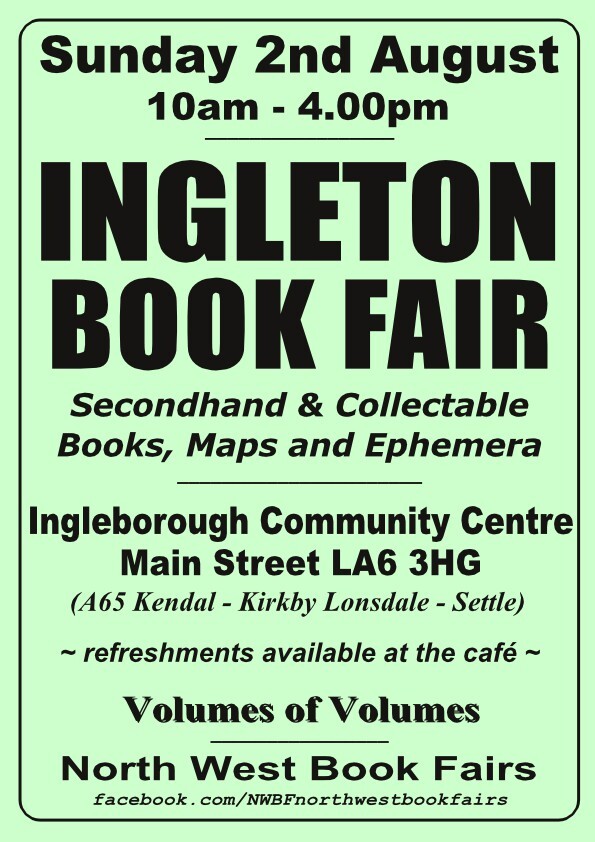 Ingleton Book Fair | Sunday, 2nd August 2026 | Poster