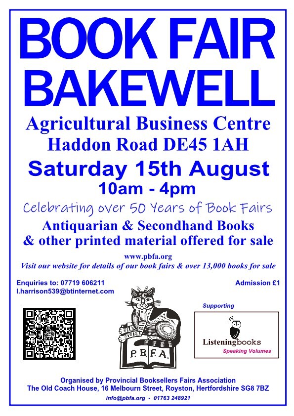 Bakewell Book Fair | Saturday, 15th August 2026 | Poster