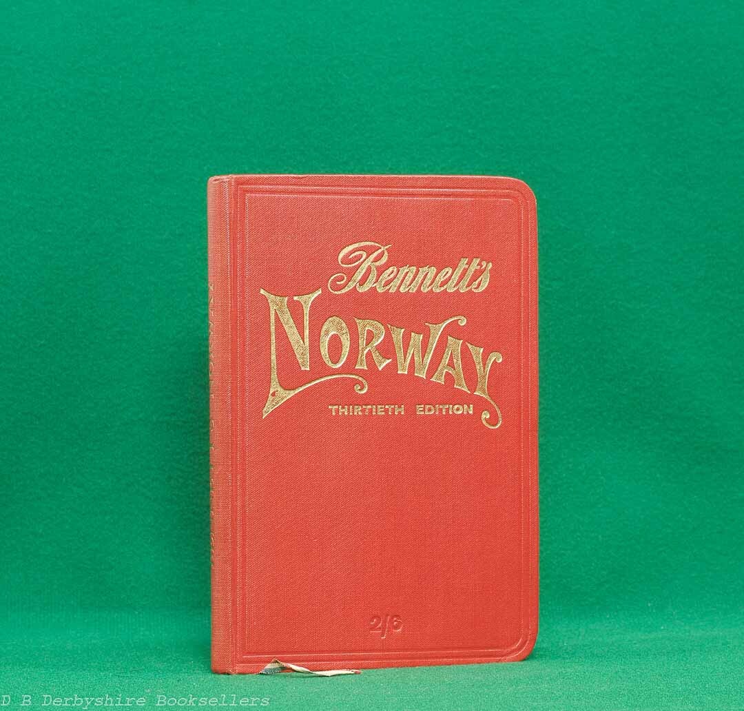 Bennett's Handbook for Travellers in Norway | 1913 | Thirtieth Edition, Revised | fold-out map of Norway