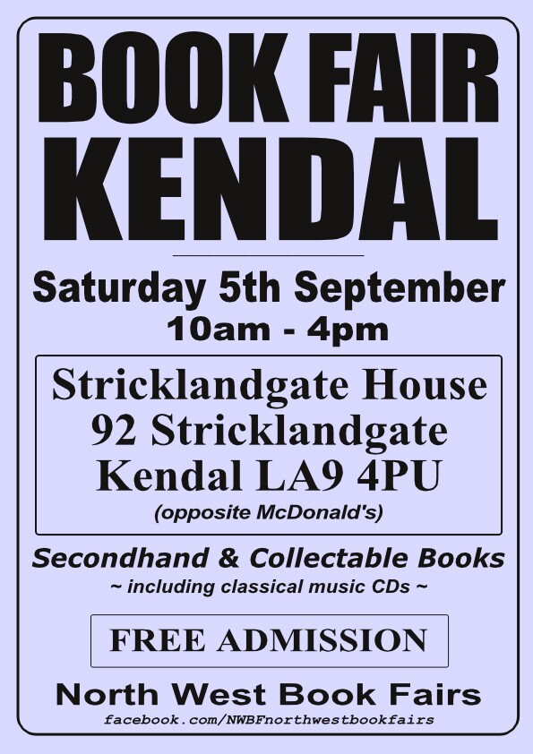 Kendal Book Fair | Saturday, 5th September 2026 | Poster