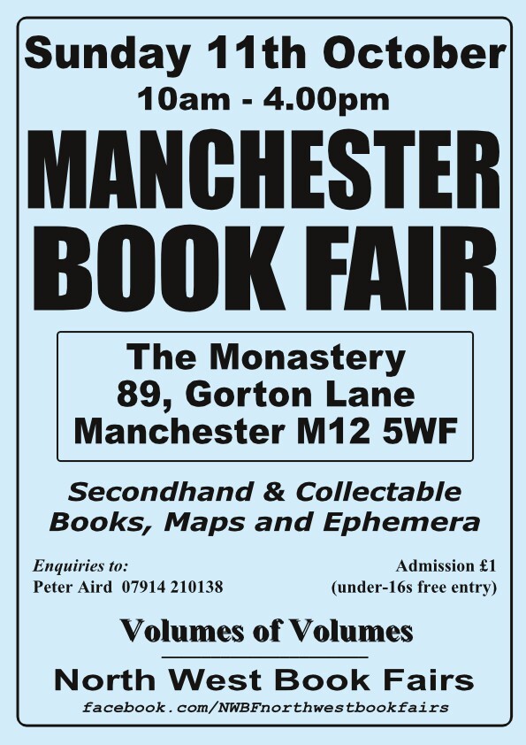 Manchester Book Fair | Sunday, 11th October 2026 | Poster