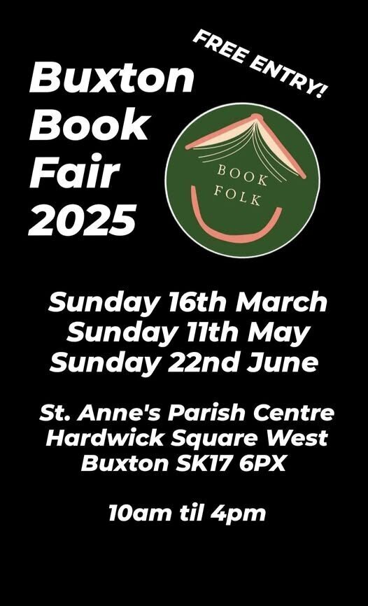 Buxton Book Fair Poster | Sunday, 16th March 2025