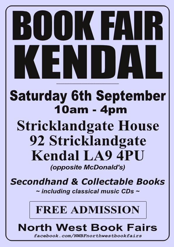 Kendal Book Fair | Saturday, 6th September 2025 | Poster