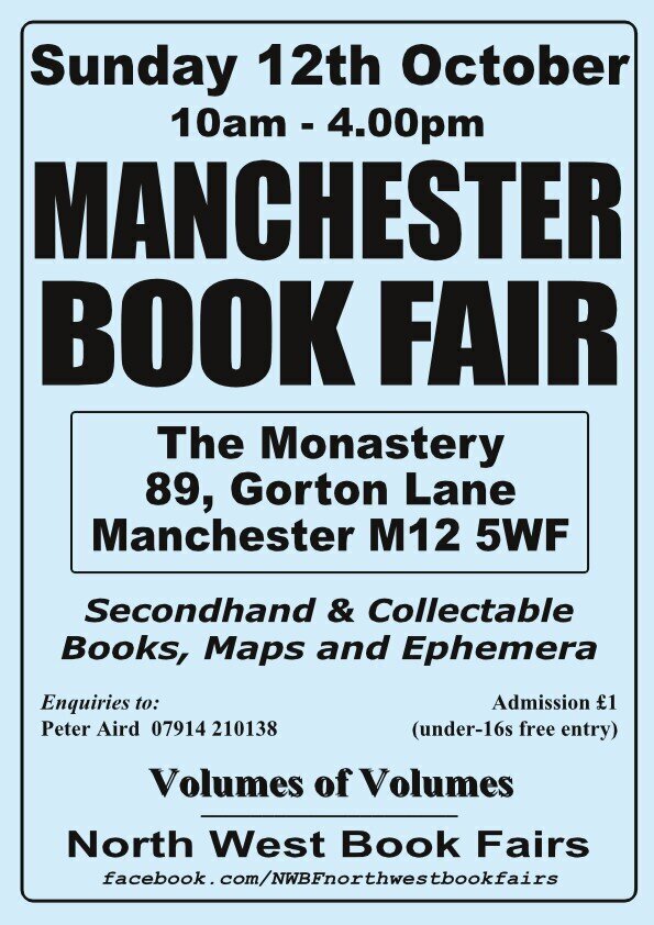 Manchester Book Fair | Sunday, 12th October 2025 | Poster