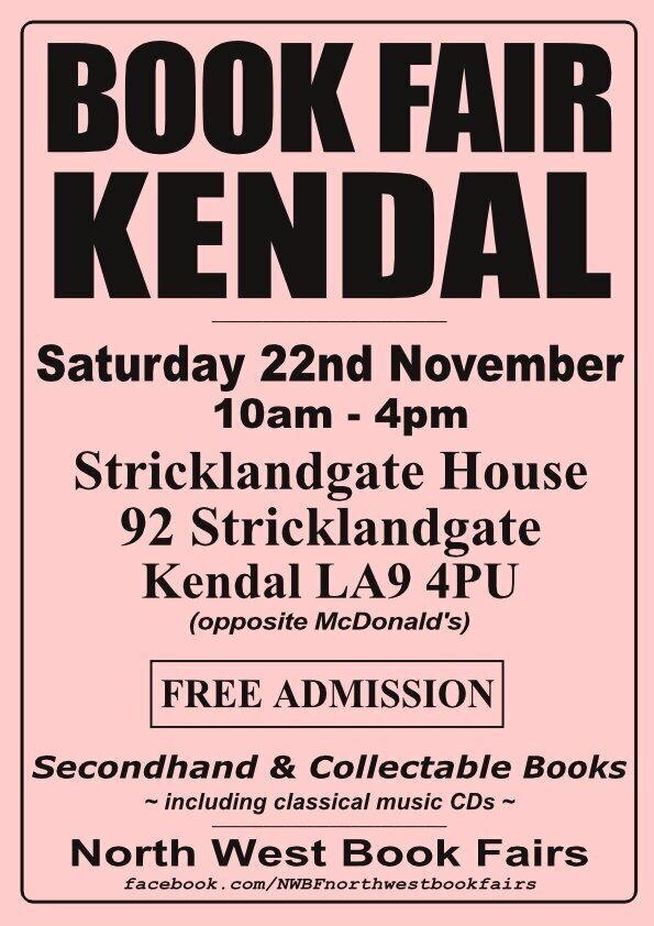 Kendal Book Fair | Saturday, 22nd November 2025 | Poster
