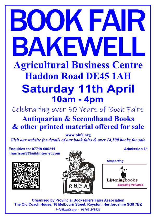 Bakewell Book Fair | Saturday, 11th April 2026 | Poster