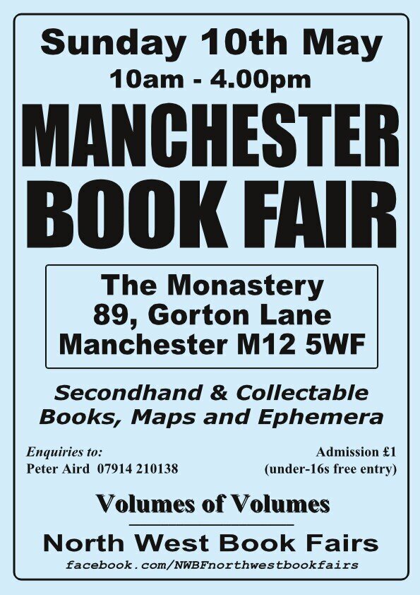 Manchester Book Fair | Sunday, 23rd May 2026 | Poster