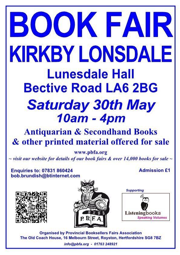 Kirkby Lonsdale Book Fair | Saturday, 30th May 2026 | Poster