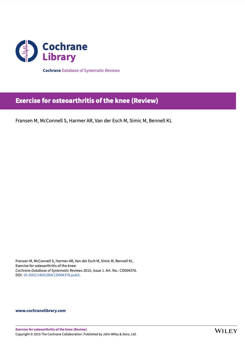 Cochrane Activity + Knee OA