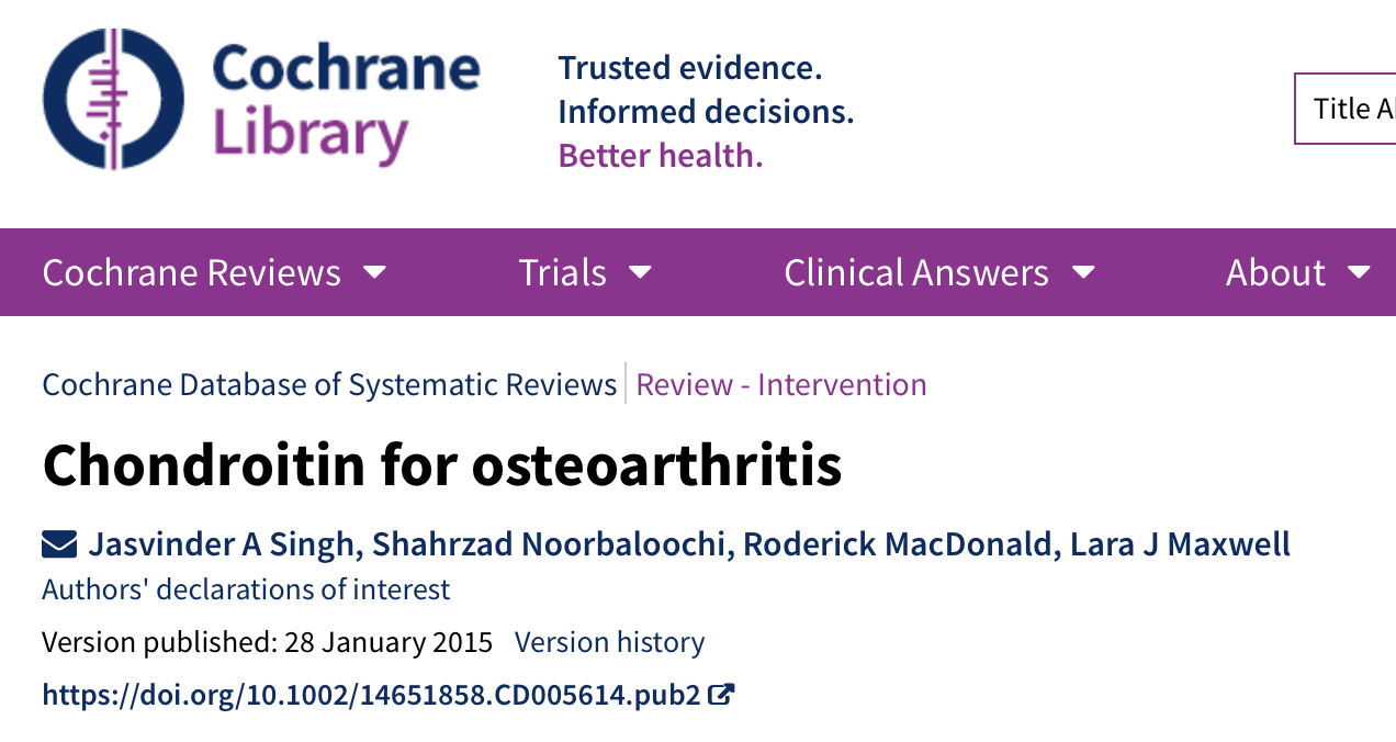 Chondroitin in Osteoarthritis 2018