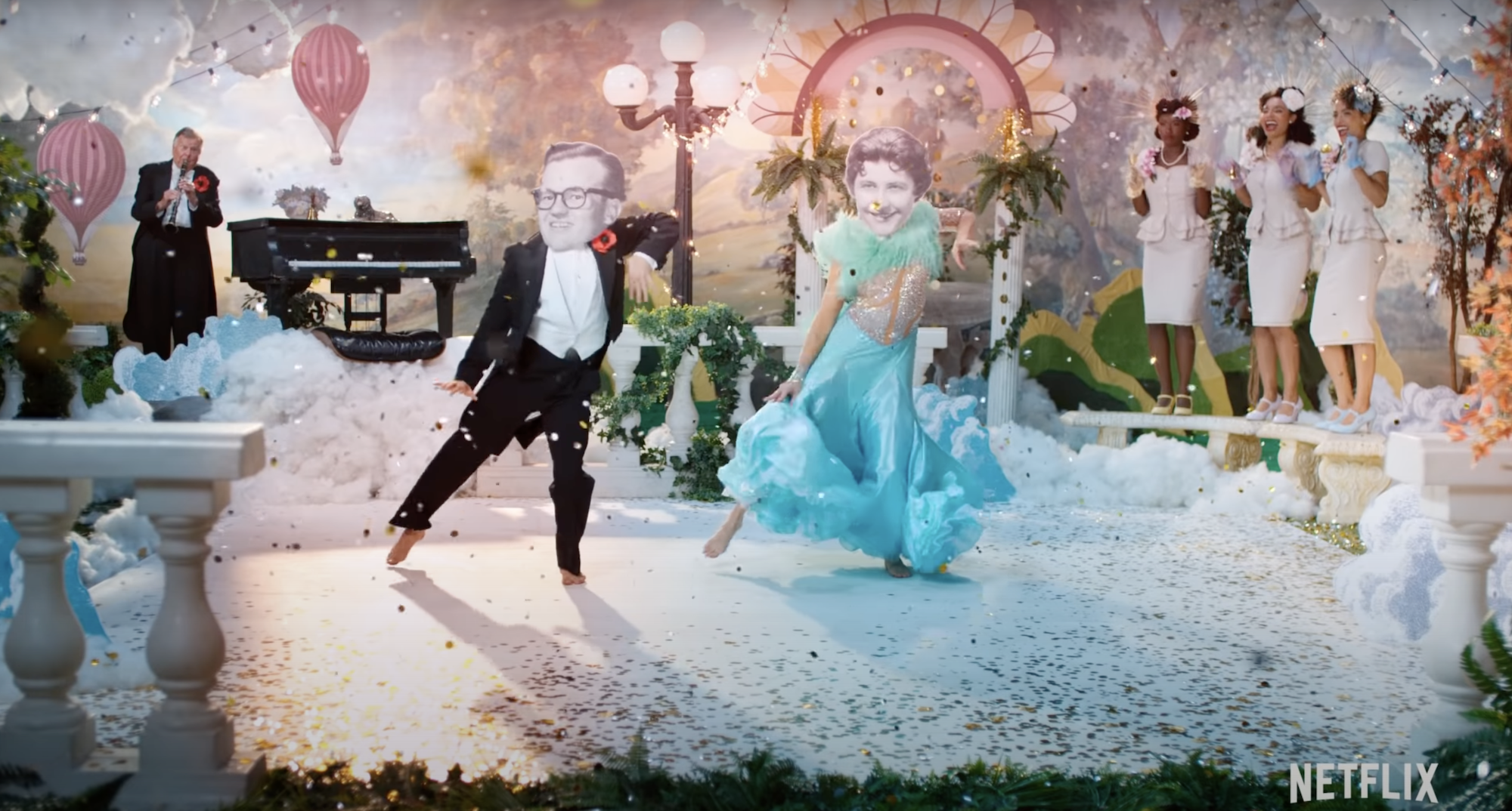 Still from Dick Johnson is Dead showing dancers in the afterlife