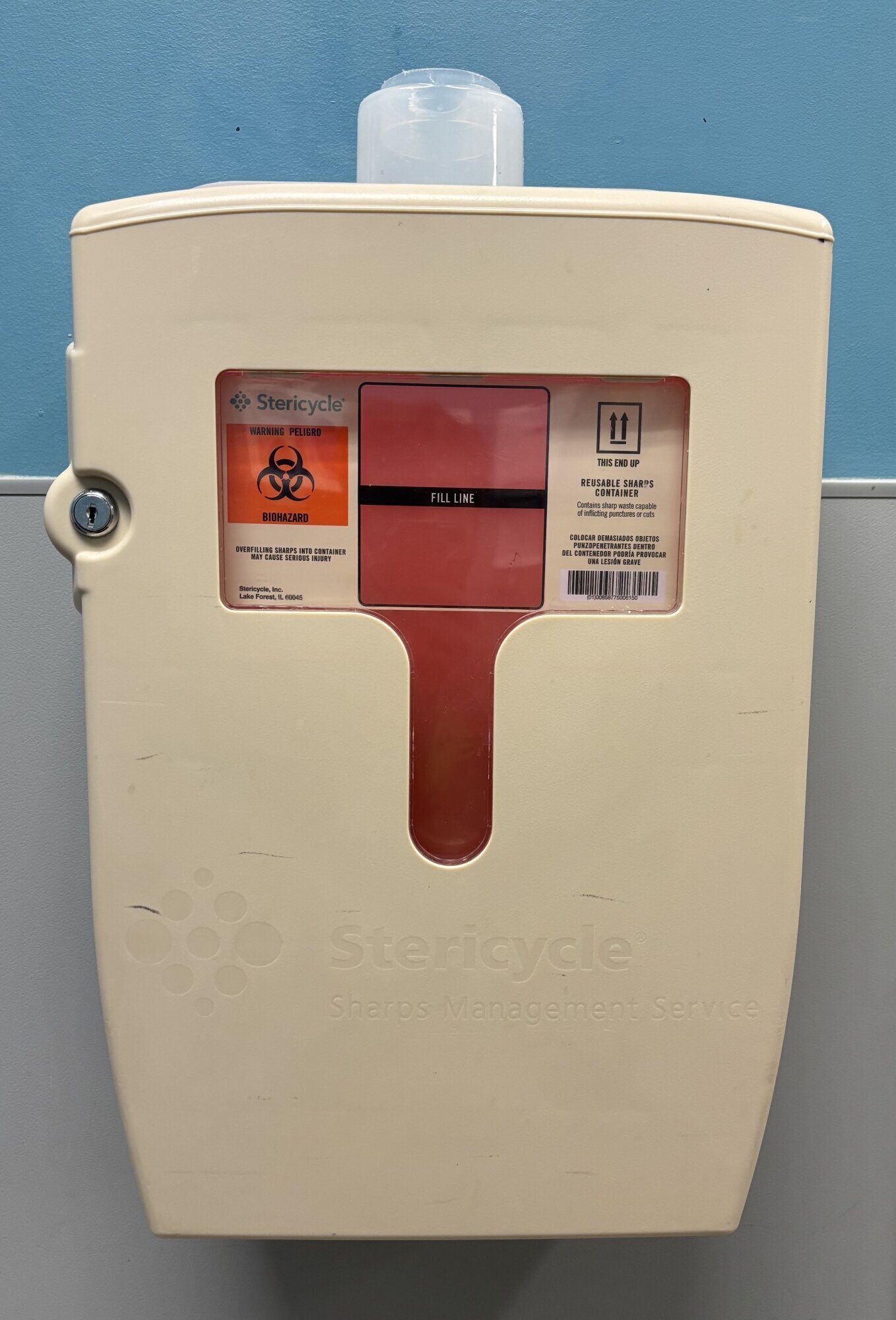 Sharps container in a hospital
