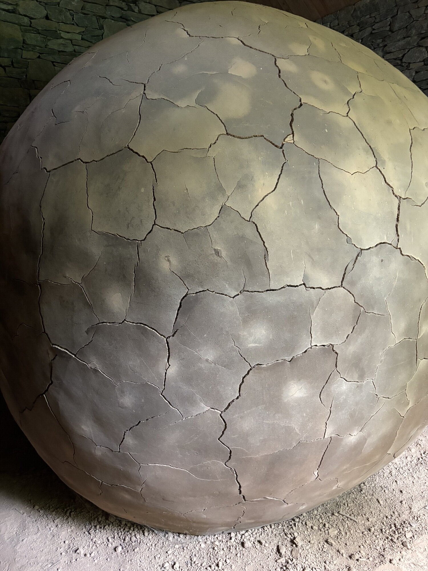Close up of a massive boulder made of clay